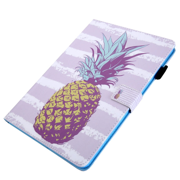 For iPad Pro 11 2024 Colored Drawing Leather Smart Tablet Case(Gold Pineapple)