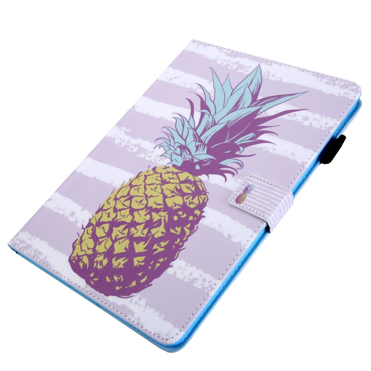 For iPad Pro 11 2024 Colored Drawing Leather Smart Tablet Case(Gold Pineapple)