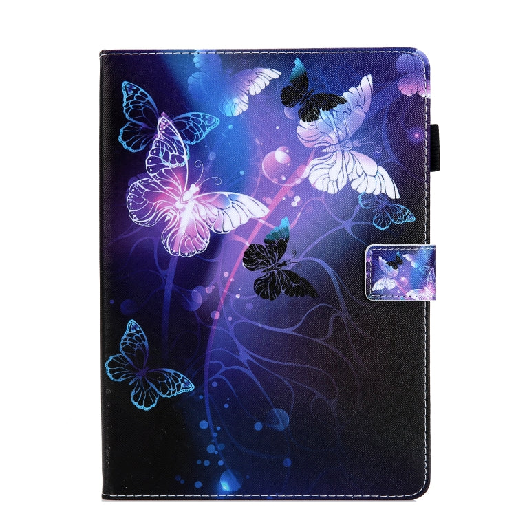 For iPad Pro 11 2024 Colored Drawing Leather Smart Tablet Case(Purple Butterflies)