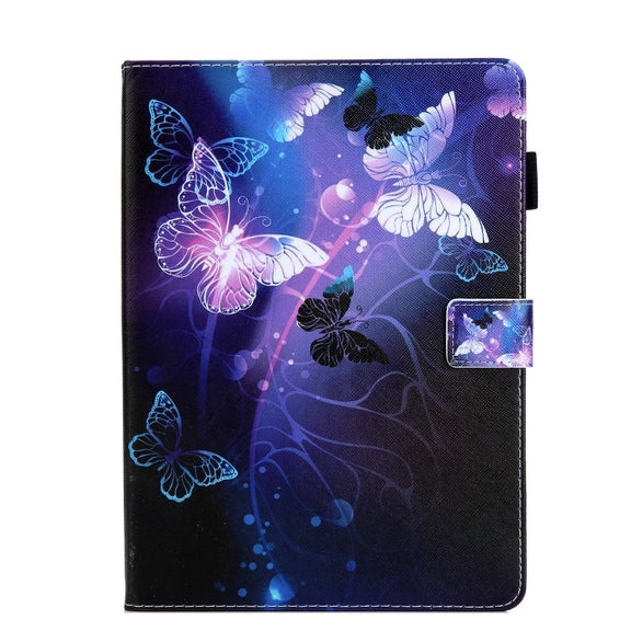 For iPad Pro 11 2024 Colored Drawing Leather Smart Tablet Case(Purple Butterflies)