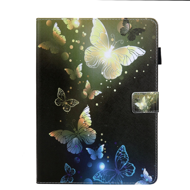 For iPad Pro 11 2024 Colored Drawing Leather Smart Tablet Case(Gold Butterflies)