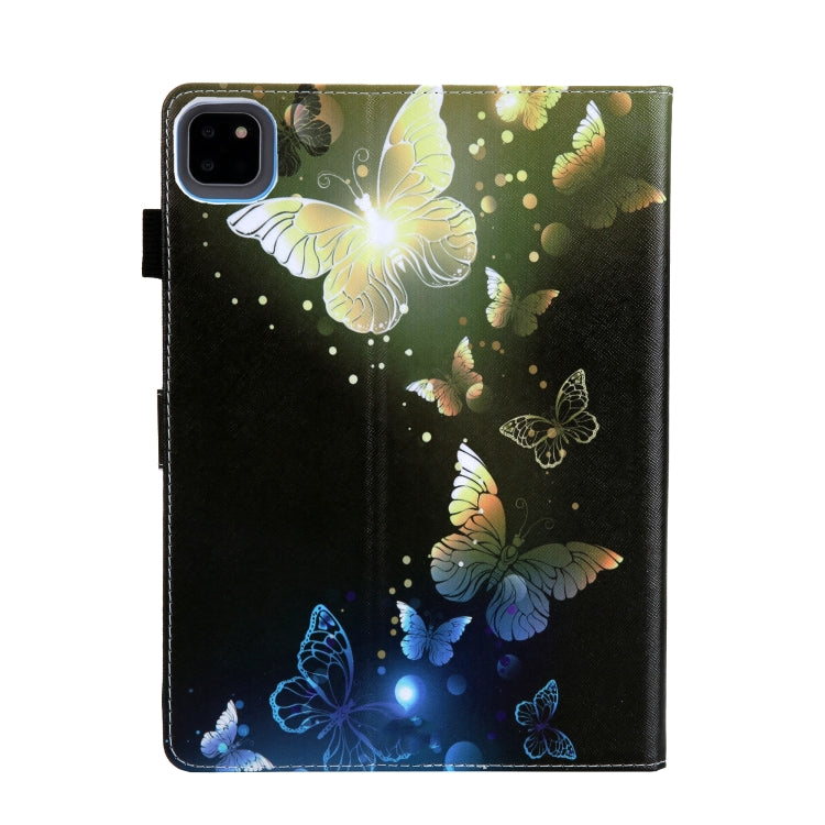 For iPad Pro 11 2024 Colored Drawing Leather Smart Tablet Case(Gold Butterflies)