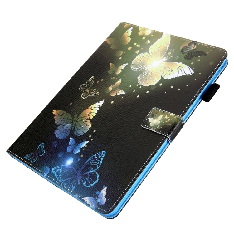 For iPad Pro 11 2024 Colored Drawing Leather Smart Tablet Case(Gold Butterflies)