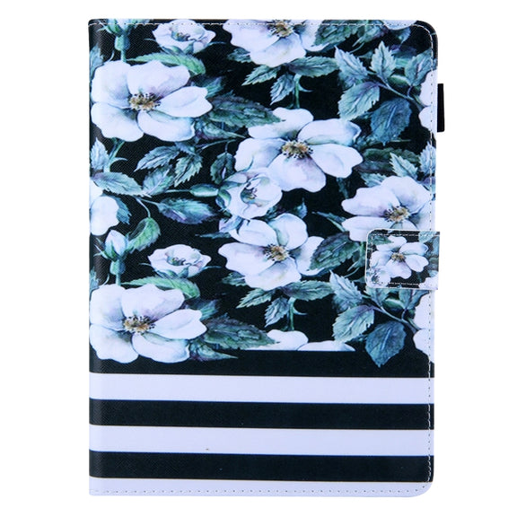 For iPad Pro 11 2024 Colored Drawing Leather Smart Tablet Case(Pear Flowers)
