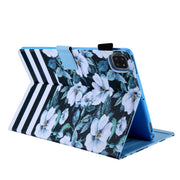 For iPad Pro 11 2024 Colored Drawing Leather Smart Tablet Case(Pear Flowers)