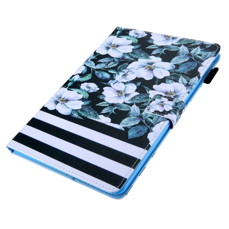 For iPad Pro 11 2024 Colored Drawing Leather Smart Tablet Case(Pear Flowers)
