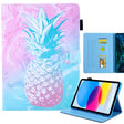 For iPad Pro 11 2024 Colored Drawing Leather Smart Tablet Case(Blue Pink Pineapple) - iPad Pro 11 2024 Cases by PMC TechLife | Online Shopping South Africa | PMC TechLife | Buy Now Pay Later Mobicred