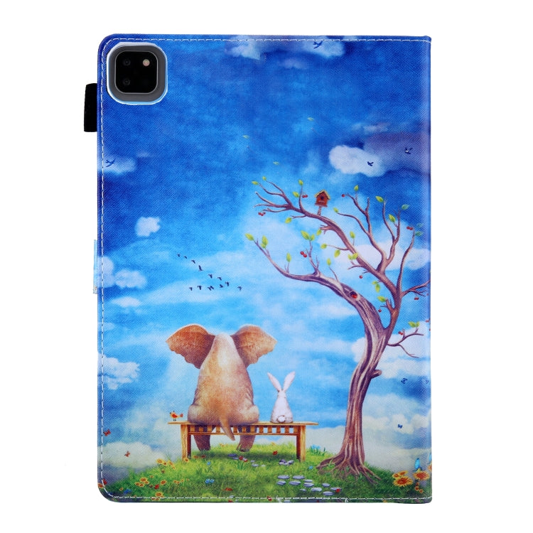 For iPad Pro 11 2024 Colored Drawing Leather Smart Tablet Case(Elephant Rabbit)