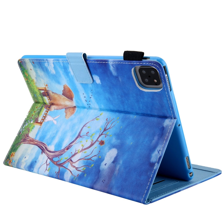 For iPad Pro 11 2024 Colored Drawing Leather Smart Tablet Case(Elephant Rabbit)