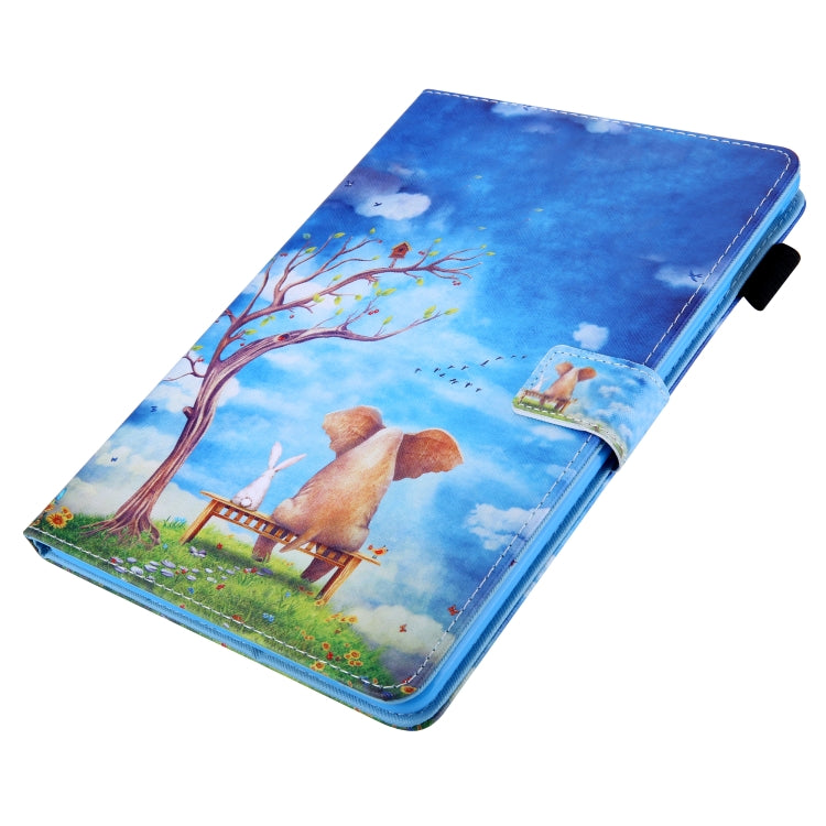 For iPad Pro 11 2024 Colored Drawing Leather Smart Tablet Case(Elephant Rabbit)