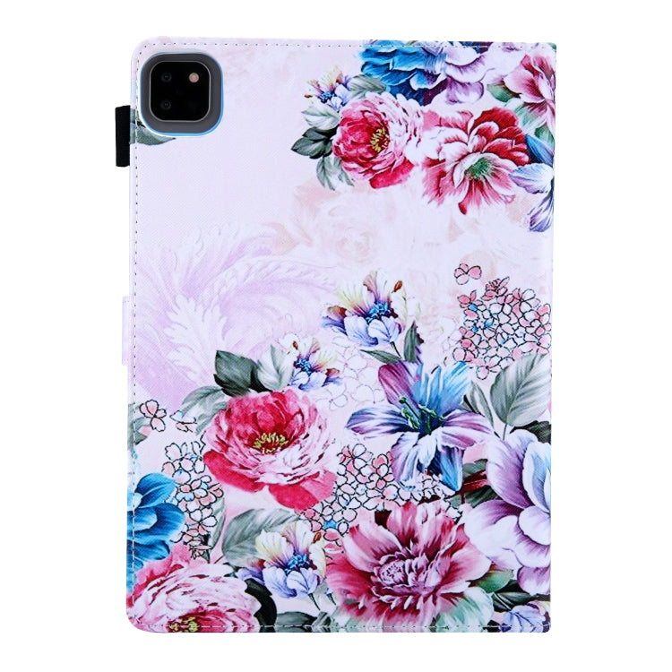 For iPad Pro 11 2024 Colored Drawing Leather Smart Tablet Case(Rose)
