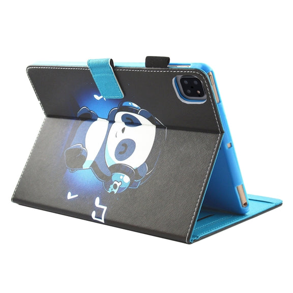 For iPad Pro 11 2024 Colored Drawing Leather Smart Tablet Case(Music Panda)