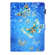 For iPad Pro 11 2024 Colored Drawing Leather Smart Tablet Case(Golden Butterfly)