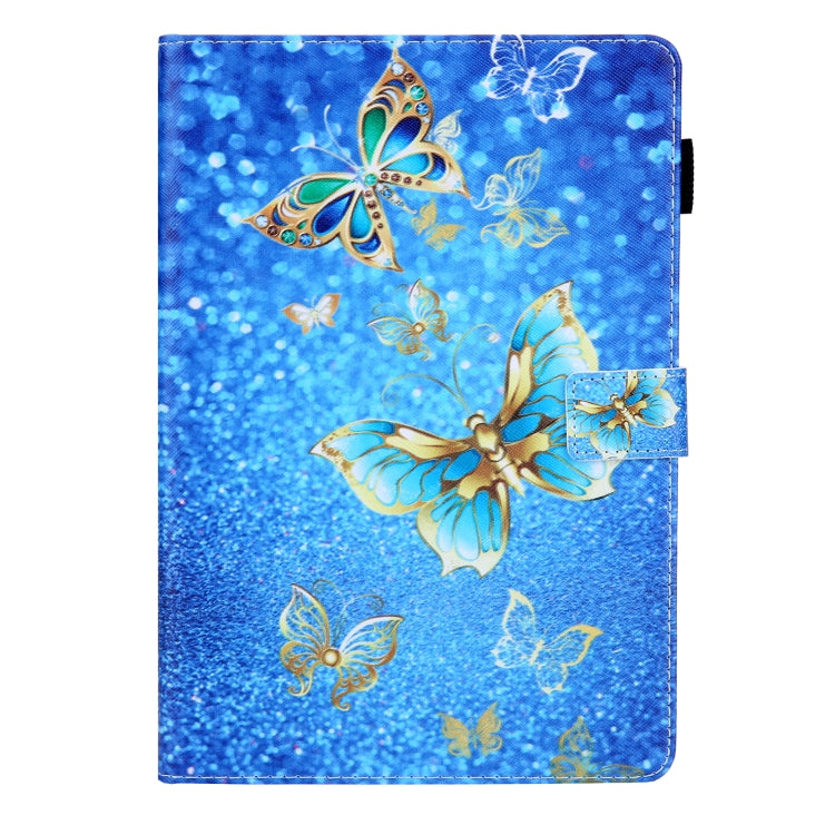 For iPad Pro 11 2024 Colored Drawing Leather Smart Tablet Case(Golden Butterfly)