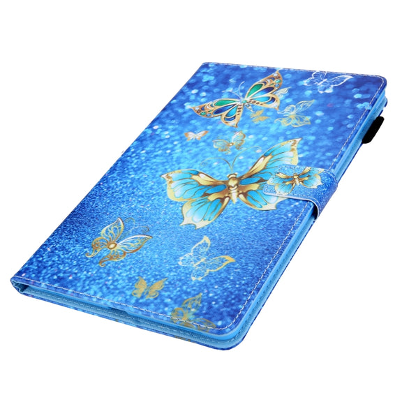 For iPad Pro 11 2024 Colored Drawing Leather Smart Tablet Case(Golden Butterfly)