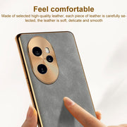 For Honor Magic6 Pro Electroplating Lambskin Leather Phone Case(Green)