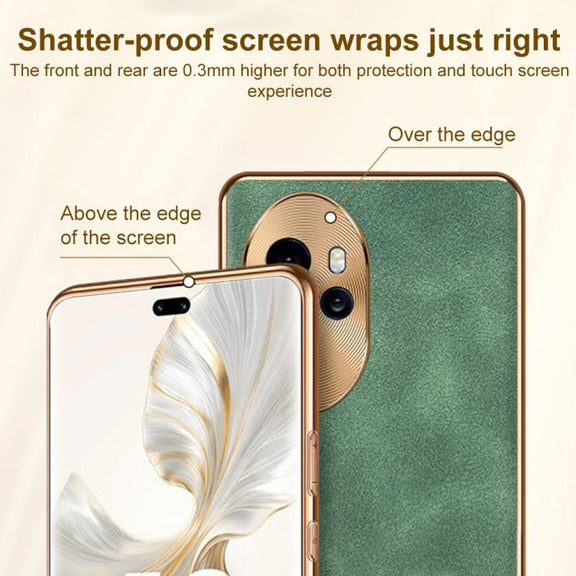 For Honor Magic6 Pro Electroplating Lambskin Leather Phone Case(Green)