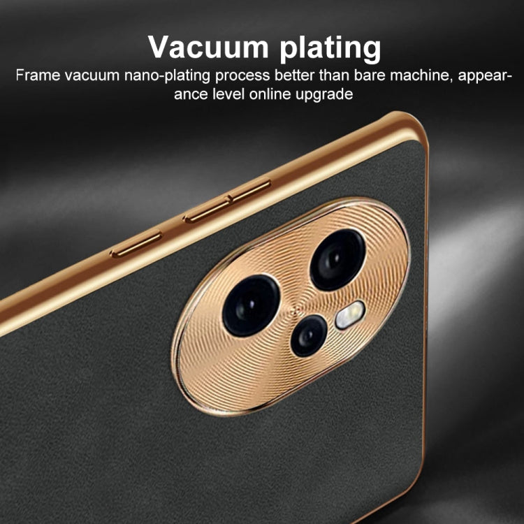 For Honor Magic6 Pro Electroplating Lambskin Leather Phone Case(Green)