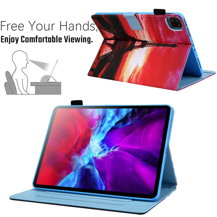 For iPad Pro 11 2024 Colored Drawing Leather Smart Tablet Case(Evening Tower)