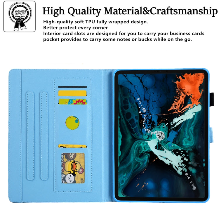 For iPad Pro 11 2024 Colored Drawing Leather Smart Tablet Case(Red Rose)