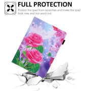For iPad Pro 11 2024 Colored Drawing Leather Smart Tablet Case(Red Rose)