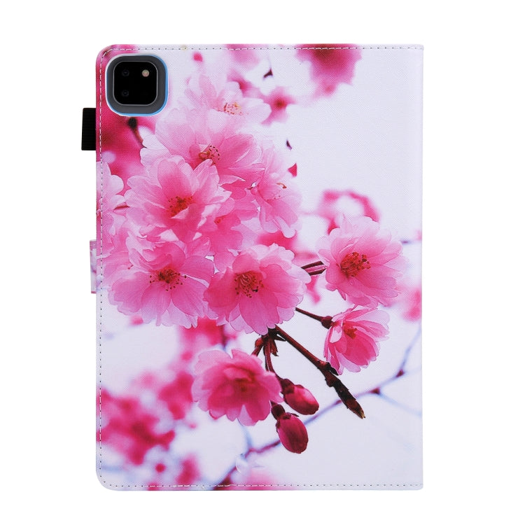 For iPad Pro 11 2024 Colored Drawing Leather Smart Tablet Case(Cherry Blossom)