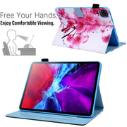 For iPad Pro 11 2024 Colored Drawing Leather Smart Tablet Case(Cherry Blossom)