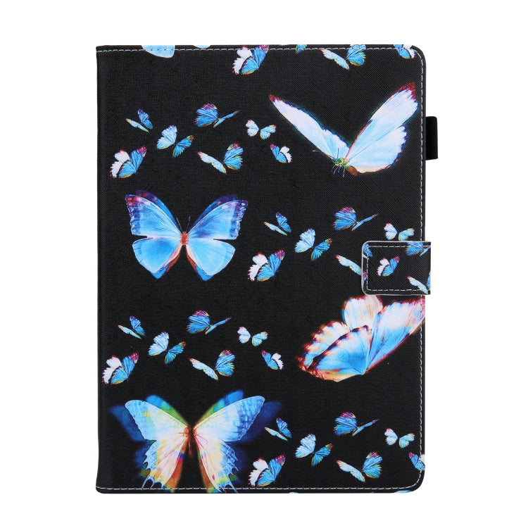 For iPad Pro 11 2024 Colored Drawing Leather Smart Tablet Case(Dream Blue Butterfly)