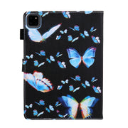 For iPad Pro 11 2024 Colored Drawing Leather Smart Tablet Case(Dream Blue Butterfly)