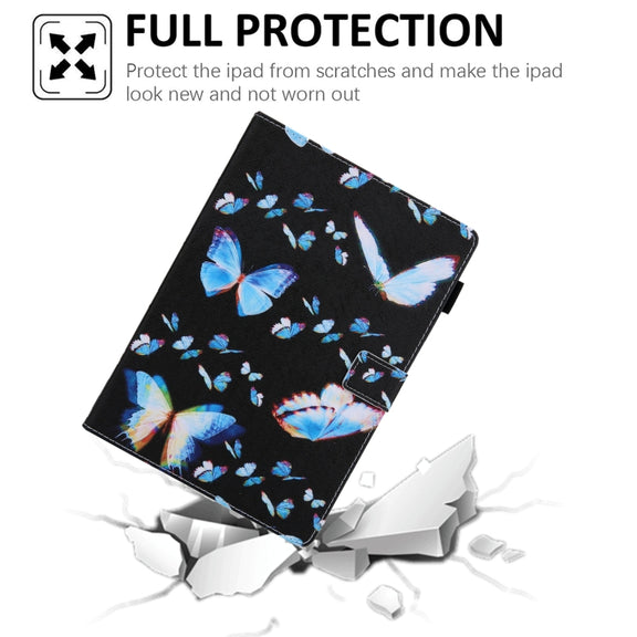 For iPad Pro 11 2024 Colored Drawing Leather Smart Tablet Case(Dream Blue Butterfly)