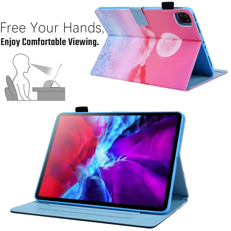 For iPad Pro 11 2024 Colored Drawing Leather Smart Tablet Case(Red Moom)