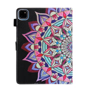 For iPad Pro 11 2024 Colored Drawing Leather Smart Tablet Case(National Flower)