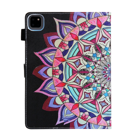 For iPad Pro 11 2024 Colored Drawing Leather Smart Tablet Case(National Flower)