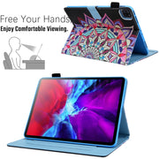For iPad Pro 11 2024 Colored Drawing Leather Smart Tablet Case(National Flower)