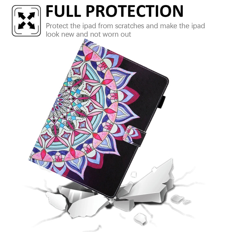 For iPad Pro 11 2024 Colored Drawing Leather Smart Tablet Case(National Flower)