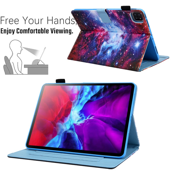 For iPad Pro 11 2024 Colored Drawing Leather Smart Tablet Case(Starry Sky)