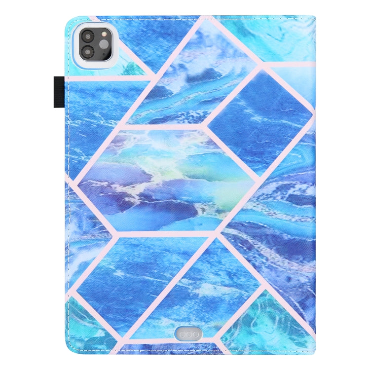 For iPad Pro 11 2024 Colored Drawing Leather Smart Tablet Case(Blue Grid)