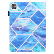 For iPad Pro 11 2024 Colored Drawing Leather Smart Tablet Case(Blue Grid)