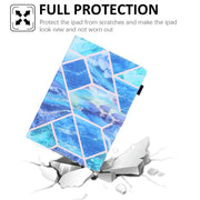 For iPad Pro 11 2024 Colored Drawing Leather Smart Tablet Case(Blue Grid)