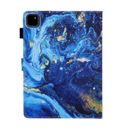 For iPad Pro 11 2024 Colored Drawing Leather Smart Tablet Case(Blue Gold)