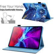 For iPad Pro 11 2024 Colored Drawing Leather Smart Tablet Case(Blue Gold)