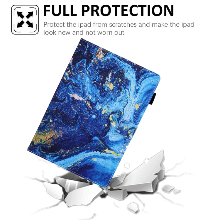 For iPad Pro 11 2024 Colored Drawing Leather Smart Tablet Case(Blue Gold)