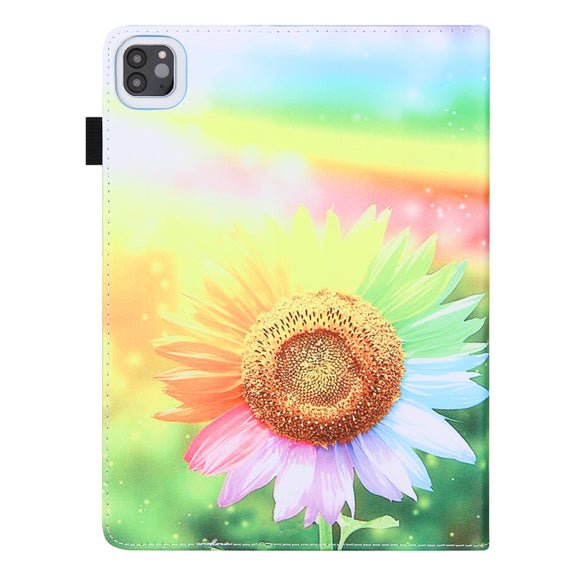 For iPad Pro 11 2024 Colored Drawing Leather Smart Tablet Case(Sunflower)