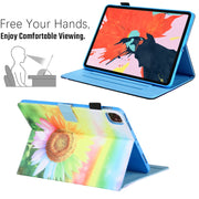 For iPad Pro 11 2024 Colored Drawing Leather Smart Tablet Case(Sunflower)