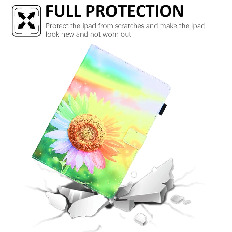 For iPad Pro 11 2024 Colored Drawing Leather Smart Tablet Case(Sunflower)
