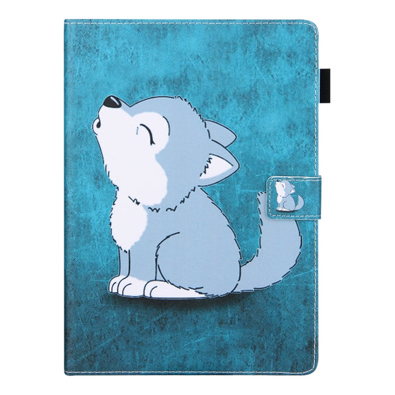 For iPad Pro 11 2024 Colored Drawing Leather Smart Tablet Case(Cute Wolf)