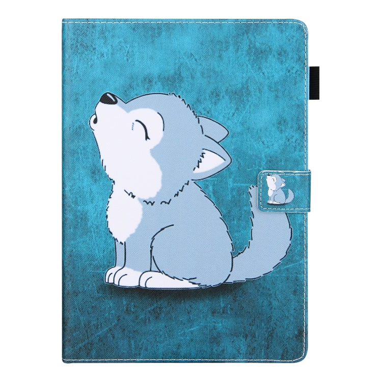For iPad Pro 11 2024 Colored Drawing Leather Smart Tablet Case(Cute Wolf)
