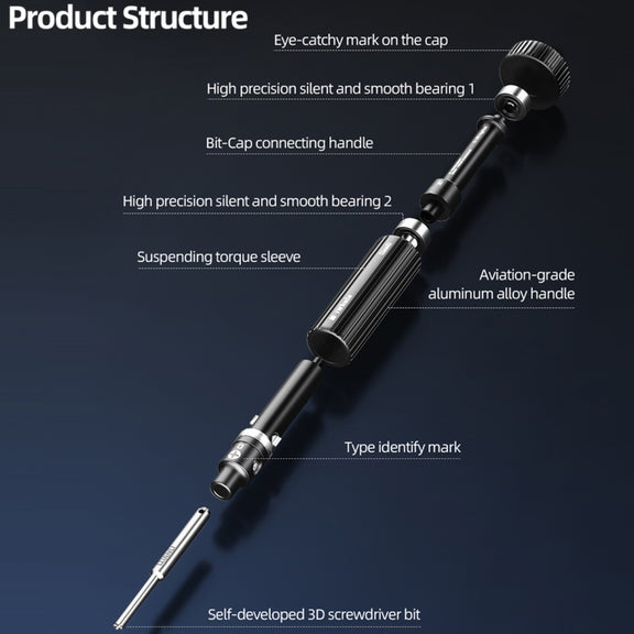 QianLi iWhale Special S2 Steel Magnetic Torque 3D Screwdriver, Model:A Phillips 0.35
