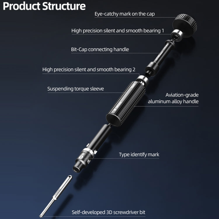 QianLi iWhale Special S2 Steel Magnetic Torque 3D Screwdriver, Model:E T2 Torx 0.35