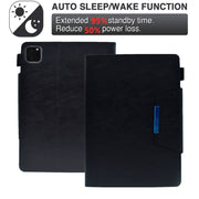 For iPad Pro 11 2024 Suede Cross Texture Magnetic Clasp Leather Smart Tablet Case(Black)